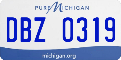 MI license plate DBZ0319