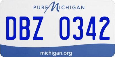 MI license plate DBZ0342