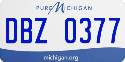 MI license plate DBZ0377