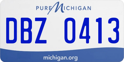 MI license plate DBZ0413