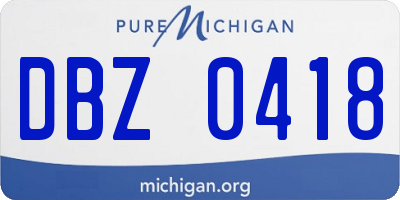 MI license plate DBZ0418