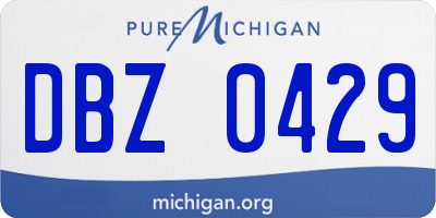 MI license plate DBZ0429