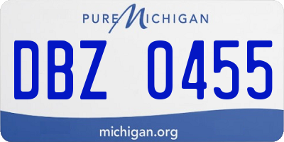MI license plate DBZ0455