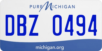 MI license plate DBZ0494