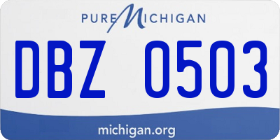MI license plate DBZ0503
