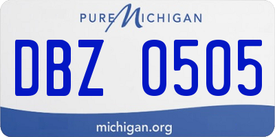 MI license plate DBZ0505