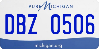 MI license plate DBZ0506