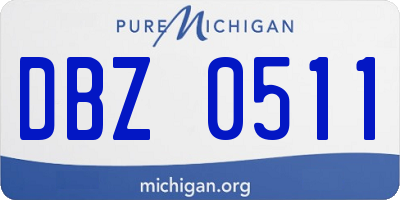 MI license plate DBZ0511