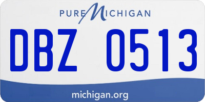 MI license plate DBZ0513