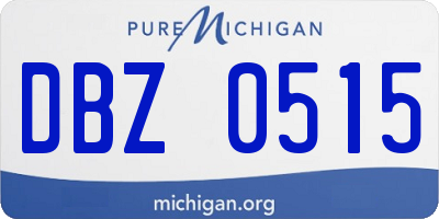 MI license plate DBZ0515