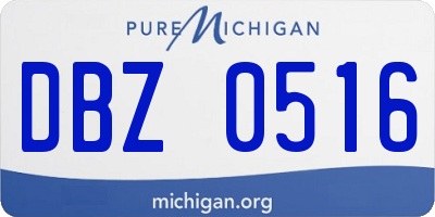 MI license plate DBZ0516