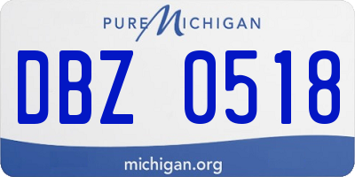 MI license plate DBZ0518