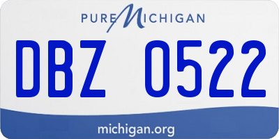 MI license plate DBZ0522