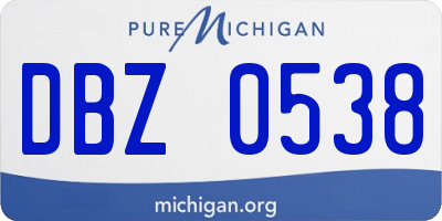 MI license plate DBZ0538