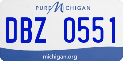 MI license plate DBZ0551