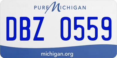 MI license plate DBZ0559