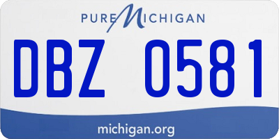 MI license plate DBZ0581