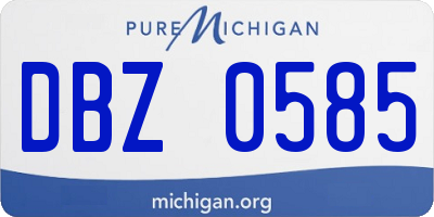 MI license plate DBZ0585