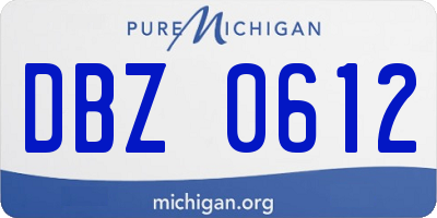 MI license plate DBZ0612