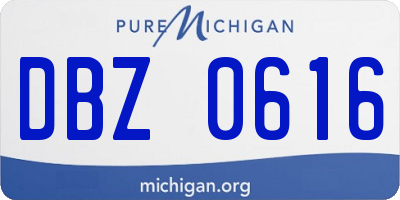 MI license plate DBZ0616