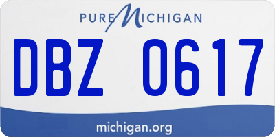 MI license plate DBZ0617