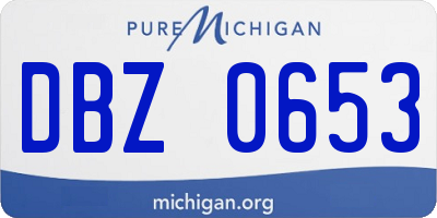 MI license plate DBZ0653