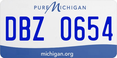 MI license plate DBZ0654