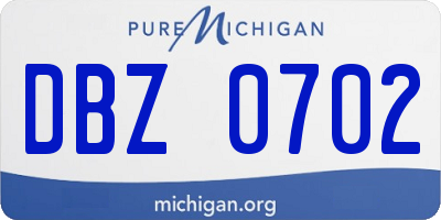 MI license plate DBZ0702