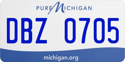 MI license plate DBZ0705
