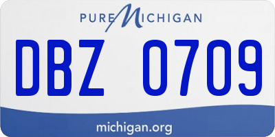 MI license plate DBZ0709