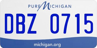 MI license plate DBZ0715