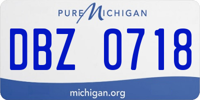 MI license plate DBZ0718