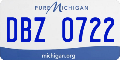 MI license plate DBZ0722