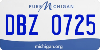 MI license plate DBZ0725