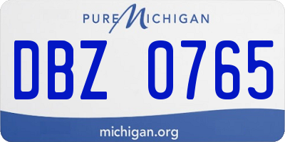 MI license plate DBZ0765