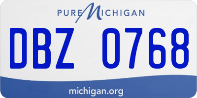 MI license plate DBZ0768