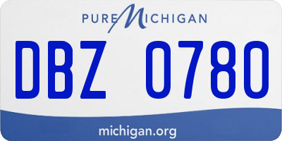 MI license plate DBZ0780