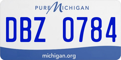 MI license plate DBZ0784