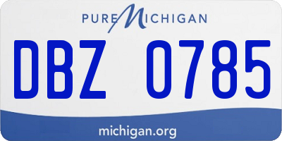 MI license plate DBZ0785