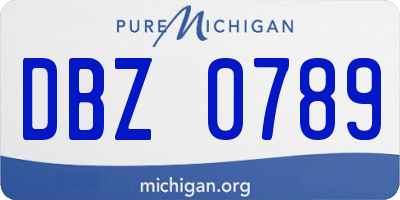 MI license plate DBZ0789