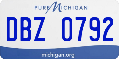 MI license plate DBZ0792