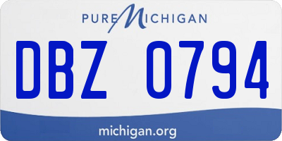 MI license plate DBZ0794