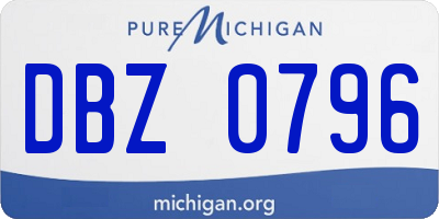 MI license plate DBZ0796