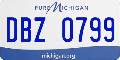 MI license plate DBZ0799