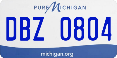 MI license plate DBZ0804
