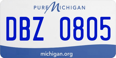 MI license plate DBZ0805