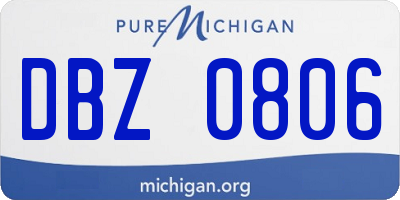 MI license plate DBZ0806