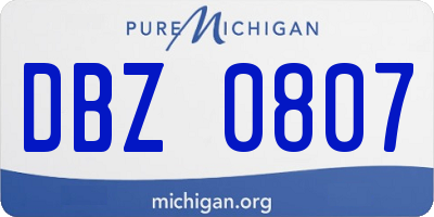 MI license plate DBZ0807