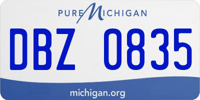 MI license plate DBZ0835