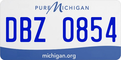 MI license plate DBZ0854